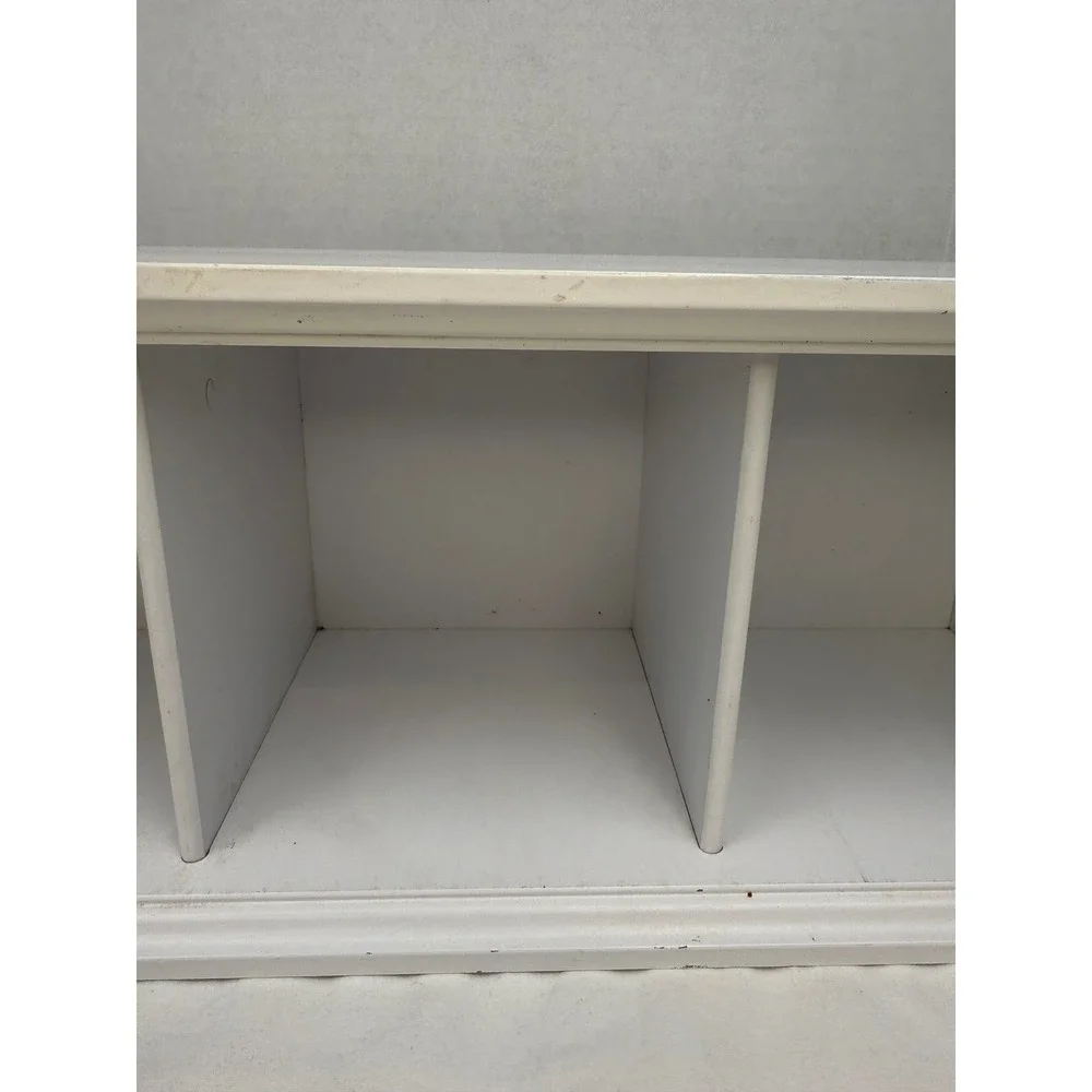 White Wooden 4 Cube Cubby Organizer Wall Mount Storage Rack